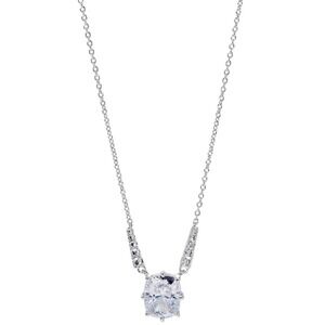 Eliot Danori Silver-Tone Cubic Zirconia Pendant Necklace 16" + 2" Extender